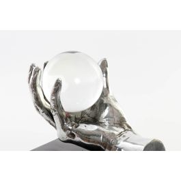 DKD Home Decor Figura Glam de Mano Dorado Plateado de Resina y Cristal 14 x 18 x 20 cm (2 Unidades)