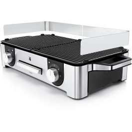 WMF 0415280011 Lono Master - Grill Eléctrico de Mesa 2400W, Superficie 280x500mm, Acero Inoxidable, Antiadherente