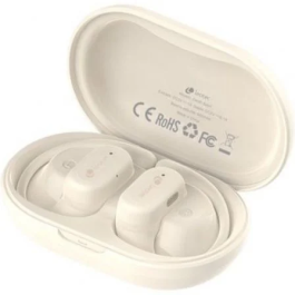 Leotec Auriculares Deportivos Bluetooth Open Air Zenith Sport Beige | Autonomía 6.5h | IPX5 | Estuche Carga