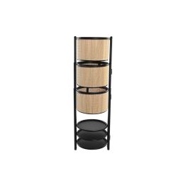 DKD Home Decor Macetero Colonial Natural Negro Bambú Metal 40 x 70.5 x 40 cm (2 Unidades)