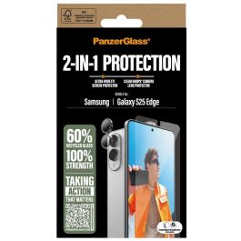 PanzerGlass PG34438 2-in-1 Set para Samsung Galaxy S25 Edge Protector de Pantalla y Lente - Resistente a Rayones Transparente