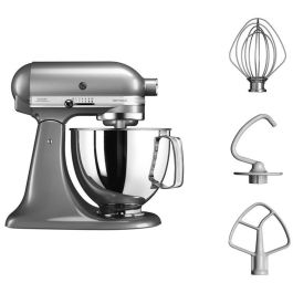 KitchenAid 5KSM125ECU Batidora Amasadora Artisan 300W, 4.8L, Contorno Plateado