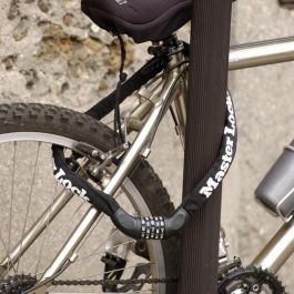 Master Lock Cadena antirrobo para bicicleta, código programable de 4 dígitos, acero endurecido resistente al corte y aserrado, 90 cm