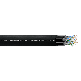 Cordial Cable de Red Cat7A S/FTP Quad, Cobre, PoE, Bobina de 100m para Instalación, Redes y Datos - 4 Pares Apantallados