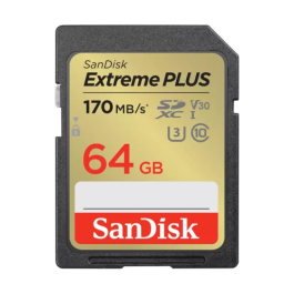 SanDisk SDSDXW2-064G-GNCIN Tarjeta de Memoria Flash 64 GB SDXC Clase 10 U3 V30 Lectura 170MB/s Escritura 60MB/s Precio: 21.99000034. SKU: B1KC9C3GH6
