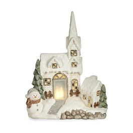 Casa Cerámica Nevada con Luz y Muñeco de Nieve Krist+ - 18x54x42 cm, Blanco, Poliresina, con LED Precio: 39.49999988. SKU: B13R95CKFL