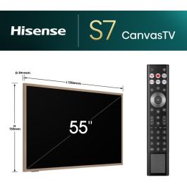 Hisense 55S7NQ TV QLED 55 pulgadas 4K UHD Smart TV con VIDAA, 144Hz y Diseño Frame Dorado