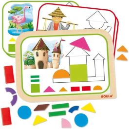 Goula 53155 Juego de Formas Magnéticas de Madera con 12 Actividades y 24 Piezas para Aprender Figuras - Edad +3 años Goula 53155 Juego de Formas Magnéticas de Madera con 12 Actividades y 24 Piezas para Aprender Figuras - Edad +3 años