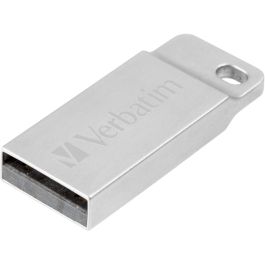Verbatim USB 2.0 Metal Executive 16GB, Memoria Flash Plateada, Resistente al Agua y con Llavero para Fácil Transporte