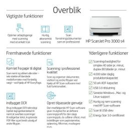 HP 3000 s4 ScanJet Pro Escáner de Alimentación de Hojas, Rápido 40 ppm/80 ipm, ADF 50 Páginas, Ideal para 4.000 Páginas al Día