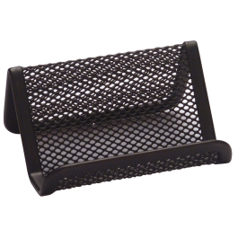 Q-connect Portatarjetas Metálico Negro 11x7,5x5 cm