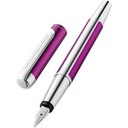 Pelikan Pluma Estilográfica Pura P40 Violeta de Aluminio con Plumín Medio de Acero Inoxidable en Estuche de Regalo