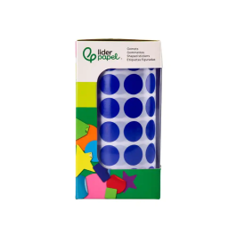 Liderpapel Gomets Circulares Autoadhesivos 15 mm Azul Rollo 2500 Unidades en Caja de Cartón