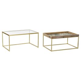 Mesa de Centro DKD Home Decor Dorado Natural 90 x 60 x 45 cm Mesa de Centro DKD Home Decor Dorado Natural 90 x 60 x 45 cm