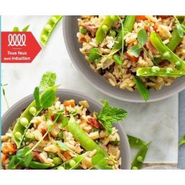 Arthur Martin AM9192 Batería de Cocina 5 Piezas Aluminio con Revestimiento Cerámico Color Topo Apta Inducción