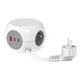 Base múltiple combiball con 3 tomas schuko 16 a + 1 usb a + 2 usb c, 30 W, blanca Precio: 21.95000016. SKU: B1F2VYSAHF