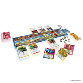 Lookout Games LOG0154ES Juego de Mesa Marvel ¡Escaramuza! en New York - Dr. Extraño vs Hulk vs Ultrón vs Loki, Mazos Asimétricos, 8+ Años, 2 Jugadores