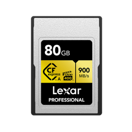 Lexar LCAGOLD080G-RNENG Memoria Flash CFexpress 80 GB 980 MB/s Lectura VPG400 Negro - Resistente a Golpes, Temperatura y Vibraciones