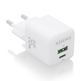 AISENS - CARGADOR GaN 20W, 1xUSB-C PD3.0 QC4.0, 1xUSB-A QC3.0, BLANCO Precio: 5.50000055. SKU: B1GJEH7TFL