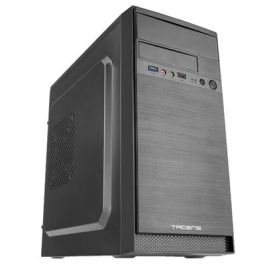 Anima AC4500 Caja Minitorre MicroATX/Mini-ITX con Fuente de Alimentación 500W Ultrasilenciosa, USB 3.0, Panel Frontal Aluminio Pulido Negro