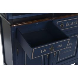 DKD Home Decor Paris 2023 Vitrina Atlantico Azul Marino Marron 44 x 199 x 141.5 cm Paulownia Cristal