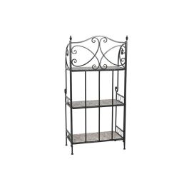 Estantería Home ESPRIT Negro Multicolor Cerámica Forja 3 Estantes 54 x 29 x 121 cm 58 x 31,5 x 117 cm