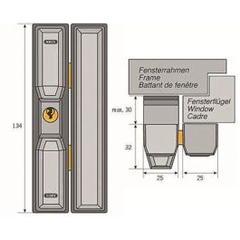 Cerradura - ABUS - FTS3002 S KA AL0125 - Seguridad para ventanas de aluminio, madera, plástico - Requiere llave solo para apertura Cerradura - ABUS - FTS3002 S KA AL0125 - Seguridad para ventanas de aluminio, madera, plástico - Requiere llave solo para apertura