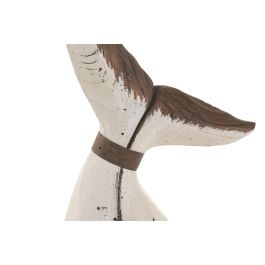 DKD Home Decor Figura Decorativa Blanco Natural Paulownia 7.5 x 34 x 18 cm (2 Unidades)