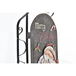 DKD Home Decor Decoración Colgante Navidad Tradicional Madera 12 LEDs con Pilas AA Verde Gris Oscuro 9.5x44x22 cm (4 Unidades)