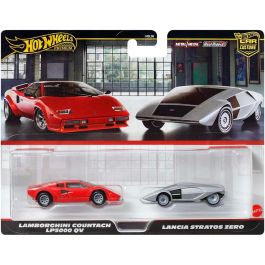 Hot Wheels Car Culture Pack Premium Lancia Y Lambo JBL02 Coches a Escala 1:64 para Coleccionistas