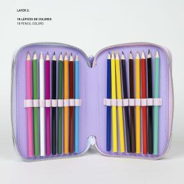 Cerdá Plumier con accesorios Stitch 12.5 x 6.5 x 19.5 cm LILA, Estuche escolar temático infantil