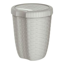 Cubo con tapa 27l. ø34x47cm color crema imitación mimbre/rattan mondex Precio: 19.59000043. SKU: B12ZNVCTMX