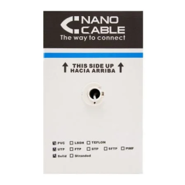 Nano Cable 10.20.0304 Cable RJ45 UTP Cat.5e, Rigido AWG24, 305m, Gris