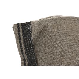 DKD Home Decor Cojín Tradicional de Lino Natural y Negro 40 x 60 cm (2 Unidades)