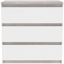 Cómoda CHELSEA 3 Cajones - Color blanco/hormigón claro - An 77,2 x Pr 42 x Al 79,9 cm Cómoda CHELSEA 3 Cajones - Color blanco/hormigón claro - An 77,2 x Pr 42 x Al 79,9 cm