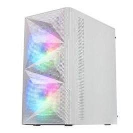 Mars Gaming MC-MEW Caja Gaming Mini Torre MicroATX FRGB Blanco Cristal Templado para PC con 2 Ventiladores 120mm