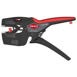 Knipex 12 72 190 NexStrip Multiherramienta de electricista para pelar, cortar y crimpar, acero/plástico negro/rojo 190mm