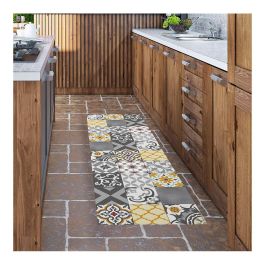 Cintacor - Stor Planet Alfombra vinílica Croma patch gris-ámbar 60x200 cm, antideslizante, lavable
