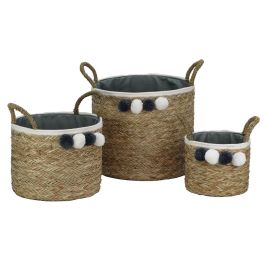 DKD Home Decor Cesta Boho Natural Gris Oscuro Fibra Algodón Set 3 Piezas 37x36x41 cm Precio: 56.99000054. SKU: B145WXNMBG