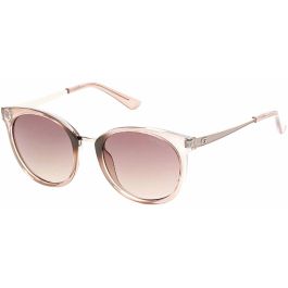 GUESS GU7459 57F Gafas de Sol Redondas Mujer, Montura Beige Brillante, Cristales Marrón Degradado, Patilla 140 mm GUESS GU7459 57F Gafas de Sol Redondas Mujer, Montura Beige Brillante, Cristales Marrón Degradado, Patilla 140 mm