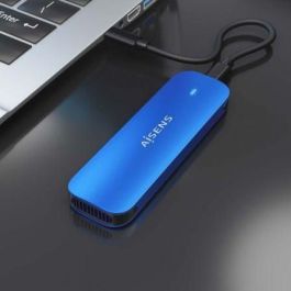 Aisens ASM2-026BLU Caja Externa para Disco SSD M.2 NVMe USB 3.2 Gen2 10Gbps de Aluminio, compatible 2242/2260/2280, Sin Tornillos Azul