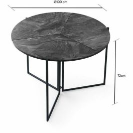 Mesa de comedor redonda YAPRAK para 4 personas - Antracita - 100 x 100 x 72 cm - MEN8683342538817