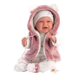 Muñeca recien nacida mimi sonrisas con chaqueta fucsia de pelo y chupete 40 cm cuerpo tela Muñeca recien nacida mimi sonrisas con chaqueta fucsia de pelo y chupete 40 cm cuerpo tela