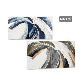 Lienzo Pintado Ola Gris Azul 60X120Cm Surtidos Giftdecor (2 Unidades) Precio: 144.78999997. SKU: B18L9J7WYA