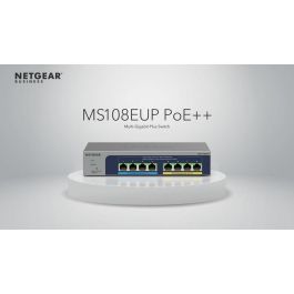NETGEAR MS108EUP Switch Gestionado PoE++ Ultra60 8 Puertos 2.5G Multi-Gigabit Ethernet Plus L2/L3 para Redes Profesionales