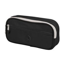 Estuche Portatodo Antartik Fusion Flex 3 Cremalleras Negro Compañero Mochila 100x60x220 mm