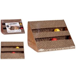 Rascador para gatos con campanas Mascow 27x16.5x16.5 cm, papel ondulado FSC, marrón (4 Unidades) Precio: 22.88999955. SKU: S3608922