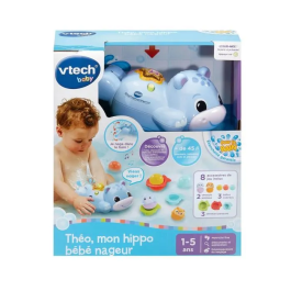 Vtech VTE3417765747052 Theo, Mi Bebé Nadador Hipopótamo - Idioma francés