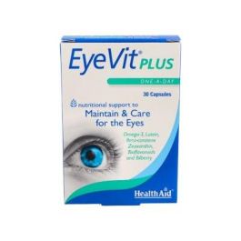 HEALTH AID Eyevit Plus 30 Cápsulas Suplemento para la Salud Visual con Omega-3, DHA, EPA, Mirtilo, Luteína y Zinc Precio: 24.8900003. SKU: B14SKFXJZ2