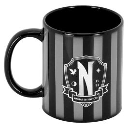 Wednesday Miércoles Taza Original Negro 0.35L - Cerámica para Bebidas Calientes con Caja Regalo